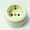 Розетка ретро пластиковая Слоновая кость INTERIOR ELC