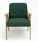Кресло винтажное ретро, каркас светлое/темное дерево, цвет зеленый КР000З - фото 86607