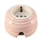 Розетка ретро керамическая с заземлением Розовый, Leanza Rosa РДЗ - фото 86967